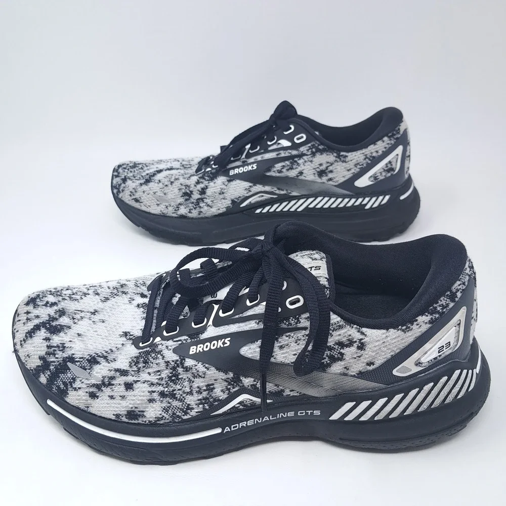 Brooks Adrenaline GTS 23 Women's Size 8 Running Shoes White Grey Black 120381